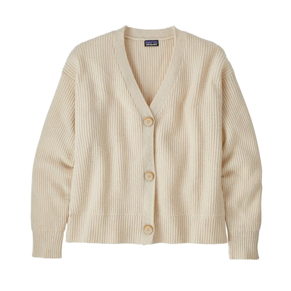 SIZE SMALL Patagonia Wornwear Recycled Wool Cream Button Front VNeck Cardigan